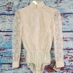 VTG Elegant Cream Lace Kids One Piece